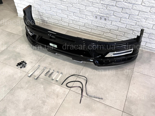 Обвес юбка переднего бампера WALD Toyota Land Cruiser 200 2016-2022 цвет черный артикул 8008