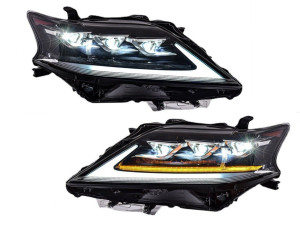 Фары Full LED 3 линзы Lexus RX 350 / 450H 2012-2015 в стиле рестайлинг 2020