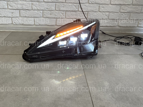 Фары Full LED 3 линзы в стиле 2021+ для Lexus IS 2005-2012 артикул 8046