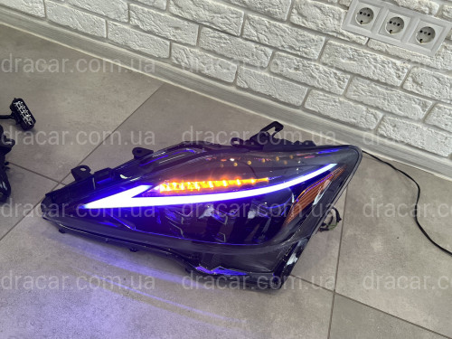 Фары Full LED 3 линзы в стиле 2021+ для Lexus IS 2005-2012 артикул 8046