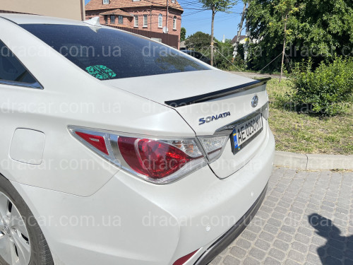 Спойлер лип Hyundai Sonata YF 2010-2015 ABS пластик, цвет черный глянец артикул 8092