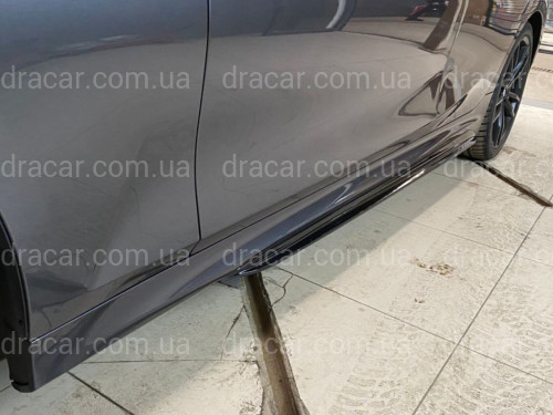 Лезвия под пороги M-Perfomance BMW 3 series G20 G21 2018-  2шт. черный глянец артикул 8112