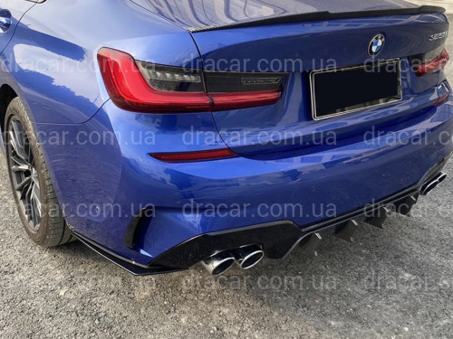 Лезвия накладки заднего бампера M-Performance  BMW 3 series G20 2018- 2шт. черный глянец  артикул 8113