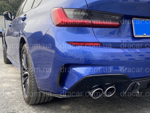 Лезвия накладки заднего бампера M-Performance  BMW 3 series G20 2018- 2шт. черный глянец  артикул 8113