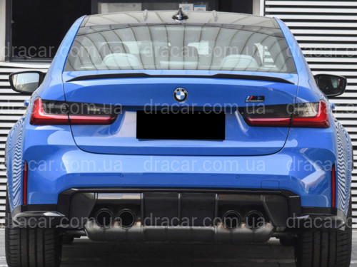Спойлер лип багажника M3 стиль BMW 3 series G20 2018+ АBS пластик, цвет черный глянец артикул 8199