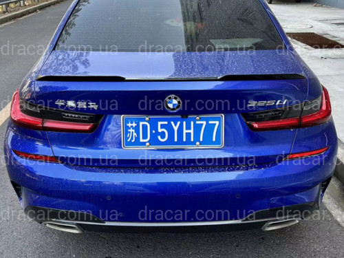 Спойлер лип багажника M3 стиль BMW 3 series G20 2018+ АBS пластик, цвет черный глянец артикул 8199