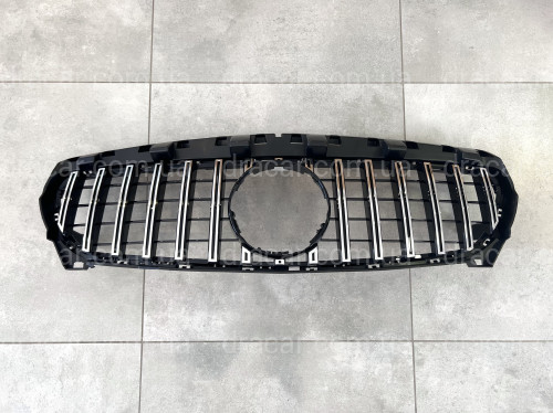 Решетка радиатора GT Panamericana черная с хромом Mercedes CLA-Class W117 2013-2015 артикул 8204