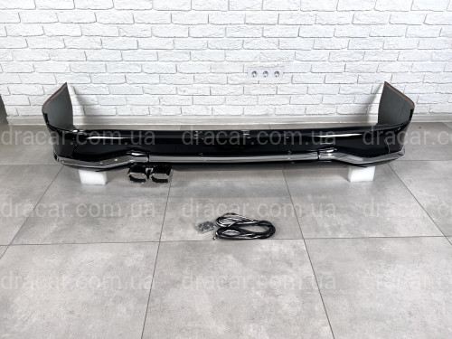 Обвес юбка заднего бампера Lexus LX 570 2015-2022 цвет черный 202 артикул 8257