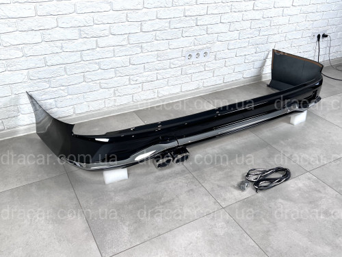 Обвес юбка заднего бампера Lexus LX 570 2015-2022 цвет черный 202 артикул 8257