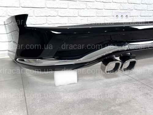 Обвес юбка заднего бампера Lexus LX 570 2015-2022 цвет черный 202 артикул 8257