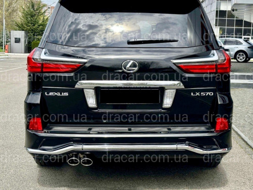 Обвес юбка заднего бампера Lexus LX 570 2015-2022 цвет черный 202 артикул 8257