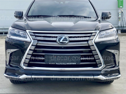 Обвес юбка переднего бампера Lexus LX 570 2015-2022 цвет черный 202 артикул 8256