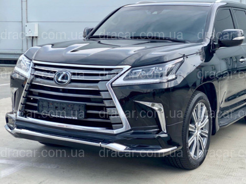 Обвес юбка переднего бампера Lexus LX 570 2015-2022 цвет черный 202 артикул 8256