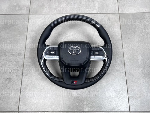 Руль в сборе под карбон Toyota Land Cruiser 200 / Prado 150 в стиле LC 300 GR артикул 8253