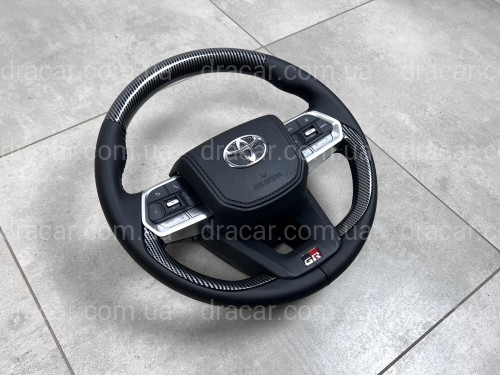 Руль в сборе под карбон Toyota Land Cruiser 200 / Prado 150 в стиле LC 300 GR артикул 8253
