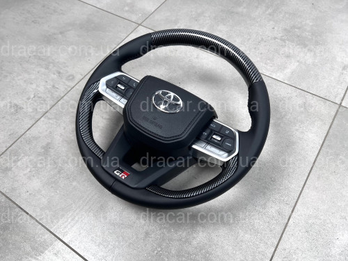 Руль в сборе под карбон Toyota Land Cruiser 200 / Prado 150 в стиле LC 300 GR артикул 8253