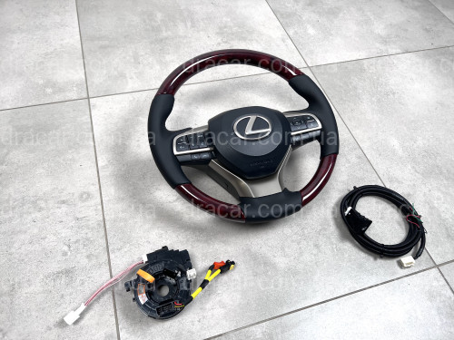 Руль с подогревом в сборе черный с деревом Lexus LX 570 / GX 460 артикул 8252