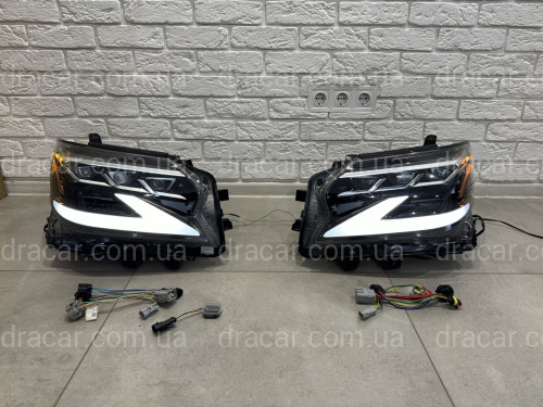 Фары Full Led Lexus GX 460 2014-2019 в стиле рестайлинг 2020+ 2шт. левая+правая артикул 8290