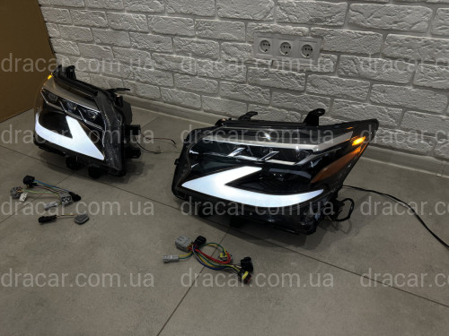 Фары Full Led Lexus GX 460 2014-2019 в стиле рестайлинг 2020+ 2шт. левая+правая артикул 8290