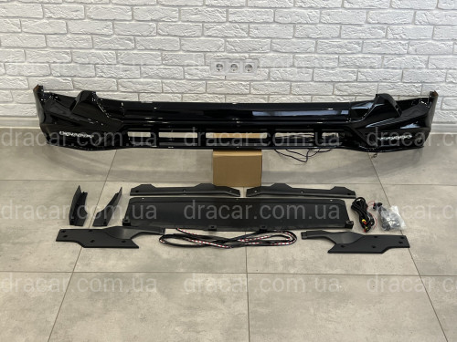 Юбка переднего бампера TRD Toyota Land Cruiser Prado 150 2017+ цвет черный артикул 7544