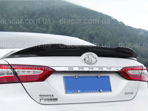 Спойлер лип багажника TRD Toyota Camry 70 2018- ABS пластик, цвет черный глянец артикул 8371
