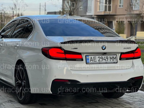 Диффузор накладка заднего бампера M-Performance BMW 5 series G30 2017- черный глянец артикул 8140