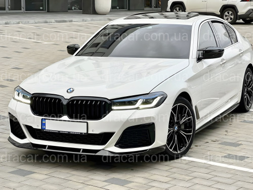 Юбка накладка переднего бампера M Perfomance BMW 5 series G30 G31 LCI 2020-2024 ABS пластик, черный глянец артикул 8139