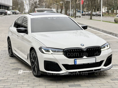 Юбка накладка переднего бампера M Perfomance BMW 5 series G30 G31 LCI 2020-2024 ABS пластик, черный глянец артикул 8139