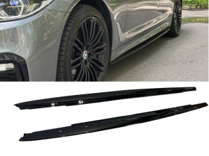 Лезвия под пороги M-Perfomance BMW 5 series G30 G31 2017-  2шт. черный глянец