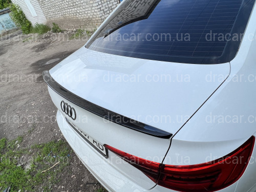 Спойлер лип на багажник Audi A4 B9 2015- ABS пластик, цвет черный глянец артикул 8379