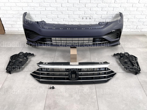 Передний бампер в сборе R-Line для Volkswagen Jetta 7 2018-2022 артикул 8342