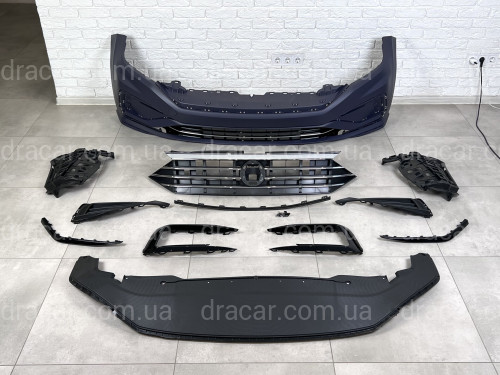 Передний бампер в сборе R-Line для Volkswagen Jetta 7 2018-2022 артикул 8342