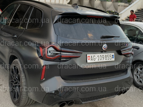 Спойлер на крышку багажника Х3M F97 стиль BMW X3 G01 2018- черный глянец артикул 8150