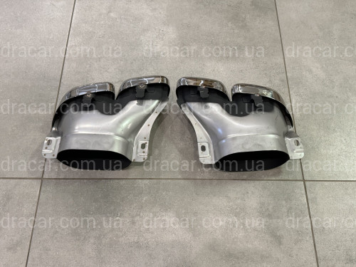 Насадки на выхлопные трубы AMG C63 Mercedes Benz С Class W205 2019-2021 хром артикул 8412
