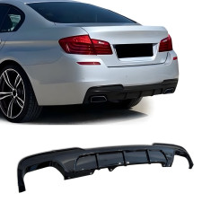 Диффузор накладка заднего бампера M-Performance BMW 5 series F10 2010-2016 под выхлоп с двух сторон, черный глянец