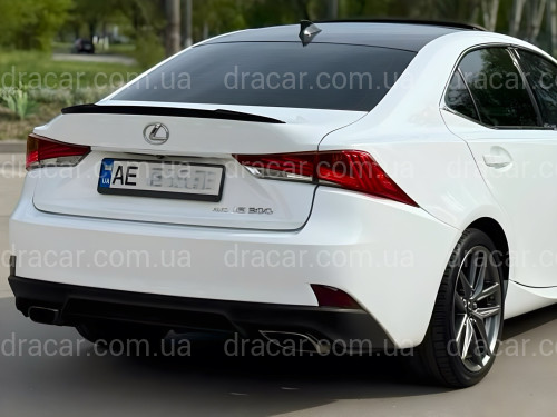 Спойлер лип багажника Lexus IS 2013-2020 ABS пластик, цвет черный глянец артикул 8085