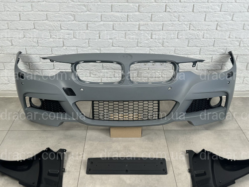 Передний бампер M Paket BMW 3 Series F30 F31 2012-2018 (под омыватели / с отверстиями под парктроники) артикул 8493