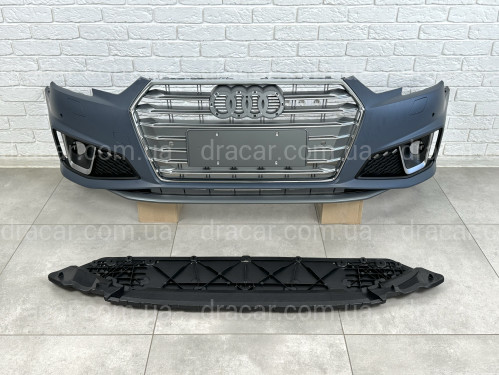 Передний бампер в сборе S-Line 2018- для Audi A4 B9 2015-2019 артикул 8531