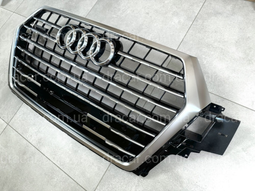 Решетка радиатора Audi Q7 4M 2015-2019 черная с серым 4M0 853 651 Q T94 артикул 8568