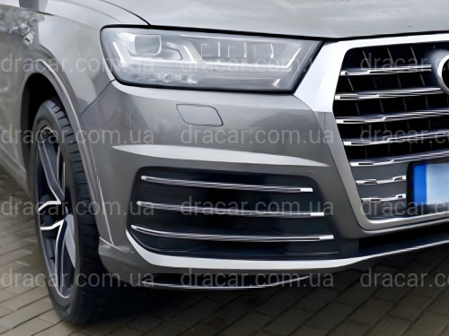Решетки бампера S-Line БЕЗ РАДАРА Audi Q7 4M 2015-2019  черные с серым 2шт, левая 4M0 807 681 D GXE 3Q7 / правая 4M0 807 682 D GXE 3Q7 артикул 8570
