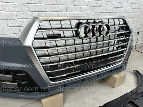 Бампер передний в сборе S-Line ПОД РАДАРЫ Audi Q7 4M 2015-2019 артикул 8574