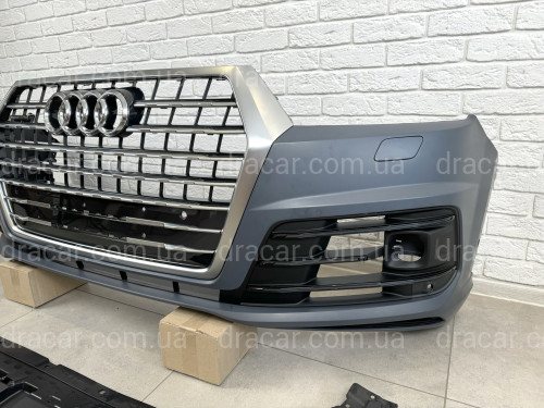 Бампер передний в сборе S-Line ПОД РАДАРЫ Audi Q7 4M 2015-2019 артикул 8574