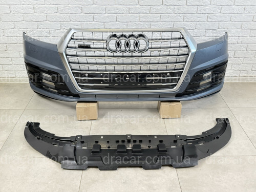 Бампер передний в сборе S-Line БЕЗ РАДАРА Audi Q7 4M 2015-2019  артикул 8573