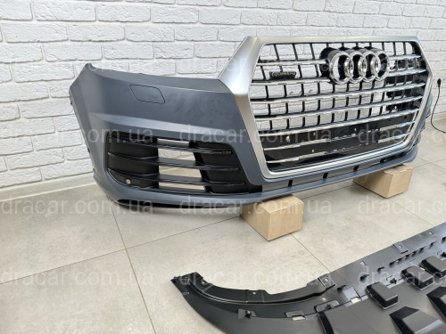 Бампер передний в сборе S-Line БЕЗ РАДАРА Audi Q7 4M 2015-2019  артикул 8573