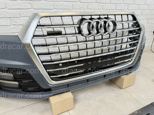 Бампер передний в сборе S-Line БЕЗ РАДАРА Audi Q7 4M 2015-2019  артикул 8573
