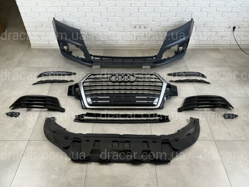 Бампер передний в сборе S-Line БЕЗ РАДАРА Audi Q7 4M 2015-2019  артикул 8573