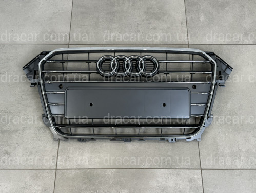 Решетка радиатора Audi A4 B8 2012-2015 серая с хромом артикул 8608