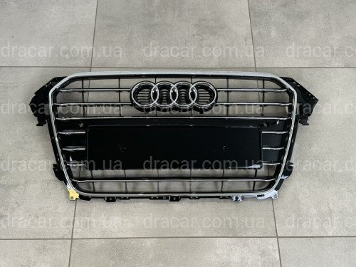 Решетка радиатора Audi A4 B8 2012-2015 черная с хромом артикул 8607