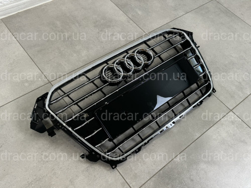 Решетка радиатора Audi A4 B8 2012-2015 черная с хромом артикул 8607