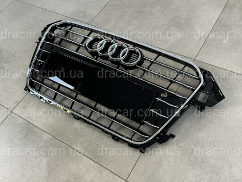 Решетка радиатора Audi A4 B8 2012-2015 черная с хромом артикул 8607